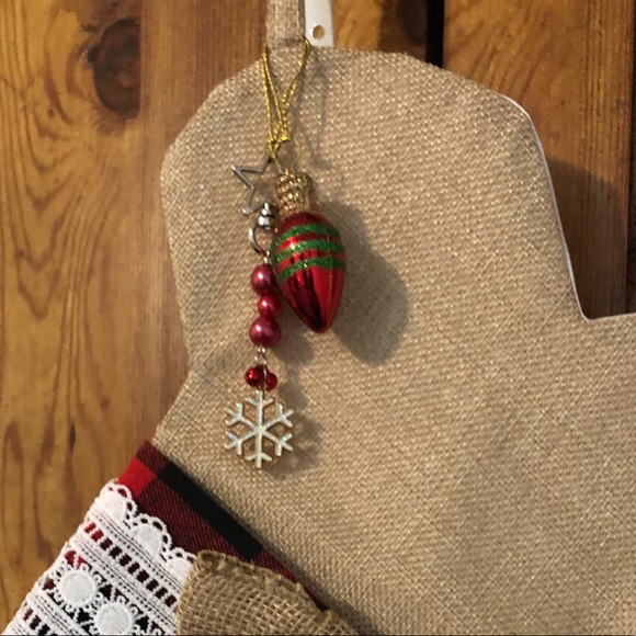New personalized Burlap Pet Christmas Stocking - Picture 3 of 3